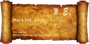 Martini Erik névjegykártya